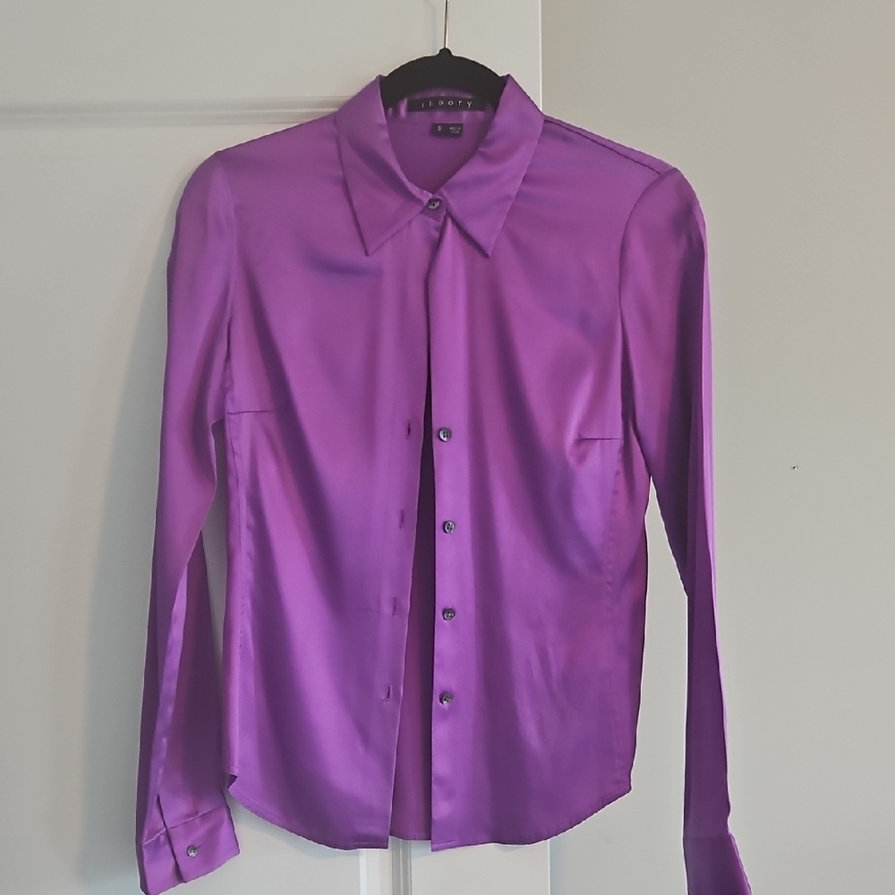 Theory Purple Button Down Shirt